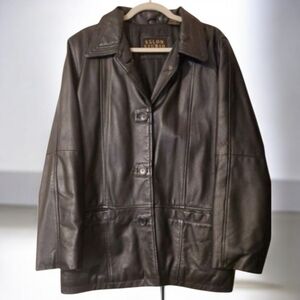 Salon Studio by Haband mens size large black vintage genuine leather & lined